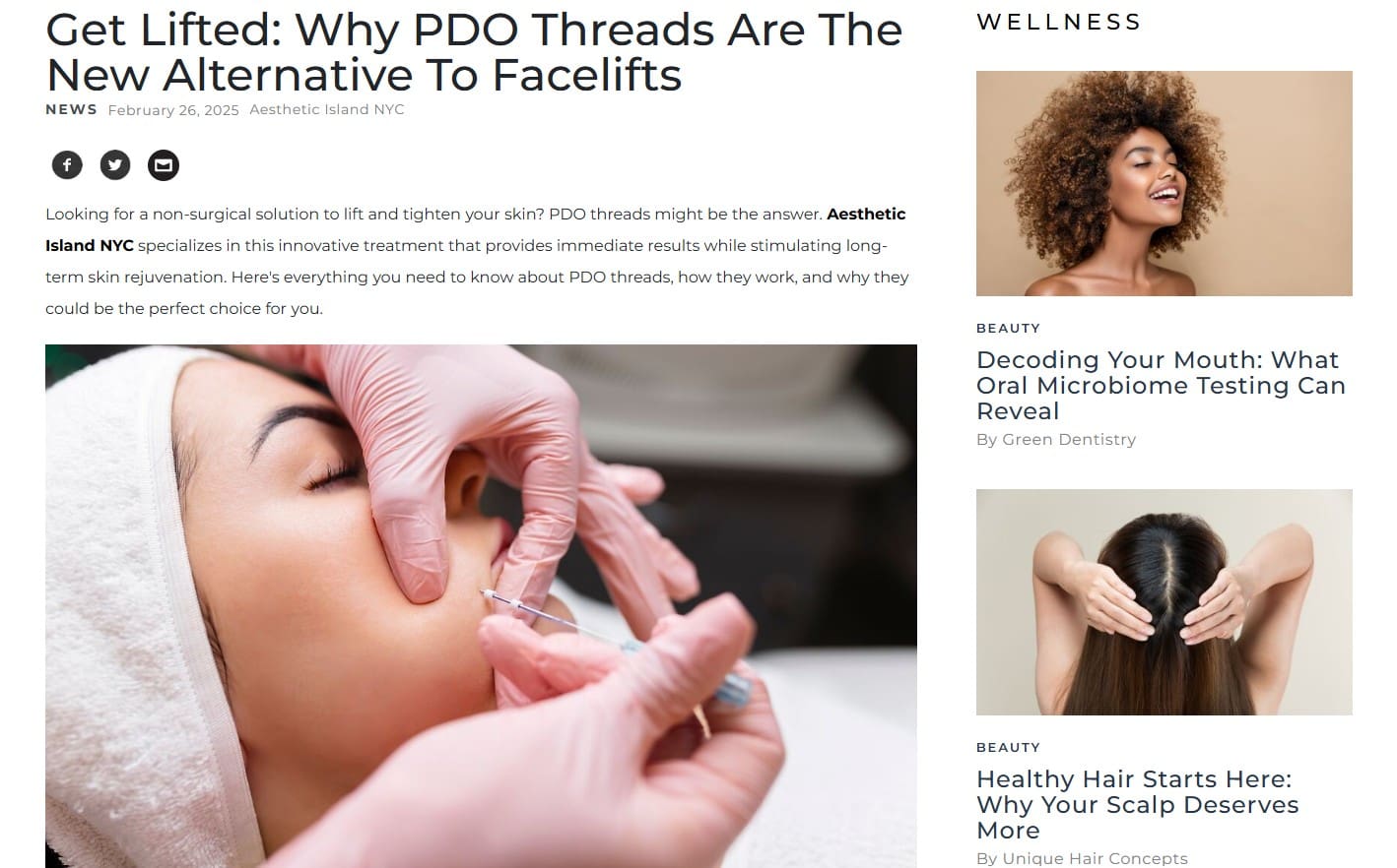 Aesthetic Island Press - Why PDO Threads Are The New Alternative To Facelifts