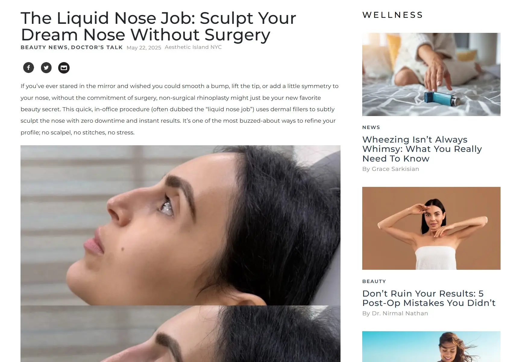 Haute Beauty - The Liquid Nose Job: Sculpt Your Dream Nose Without Surgery