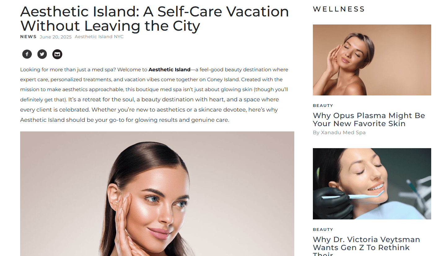 Haute Beauty - Aesthetic Island: A Self-Care Vacation Without Leaving the City