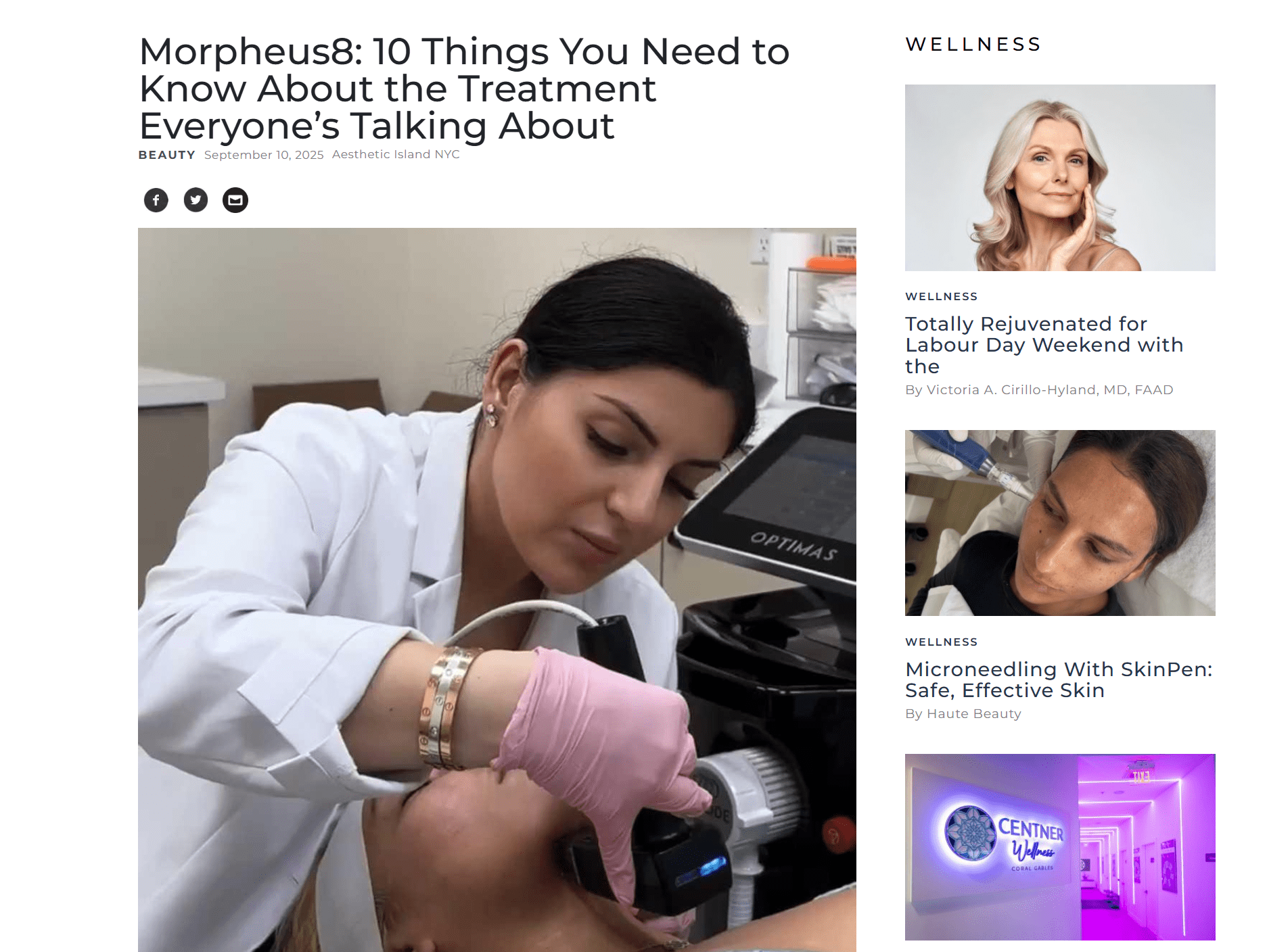 Aesthetic Island Featured on Haute Beauty - Morpheus8: 10 Key Facts